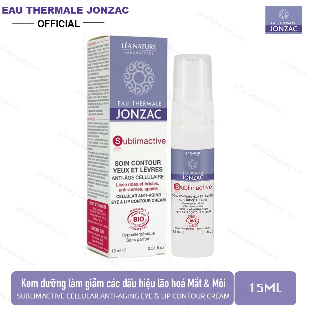 Kem Dưỡng Làm Giảm Các Dấu Hiệu Lão Hoá Mắt và Môi Eau Thermale Jonzac Cellular Anti-Aging Eye & Lip Contour Cream 15ml