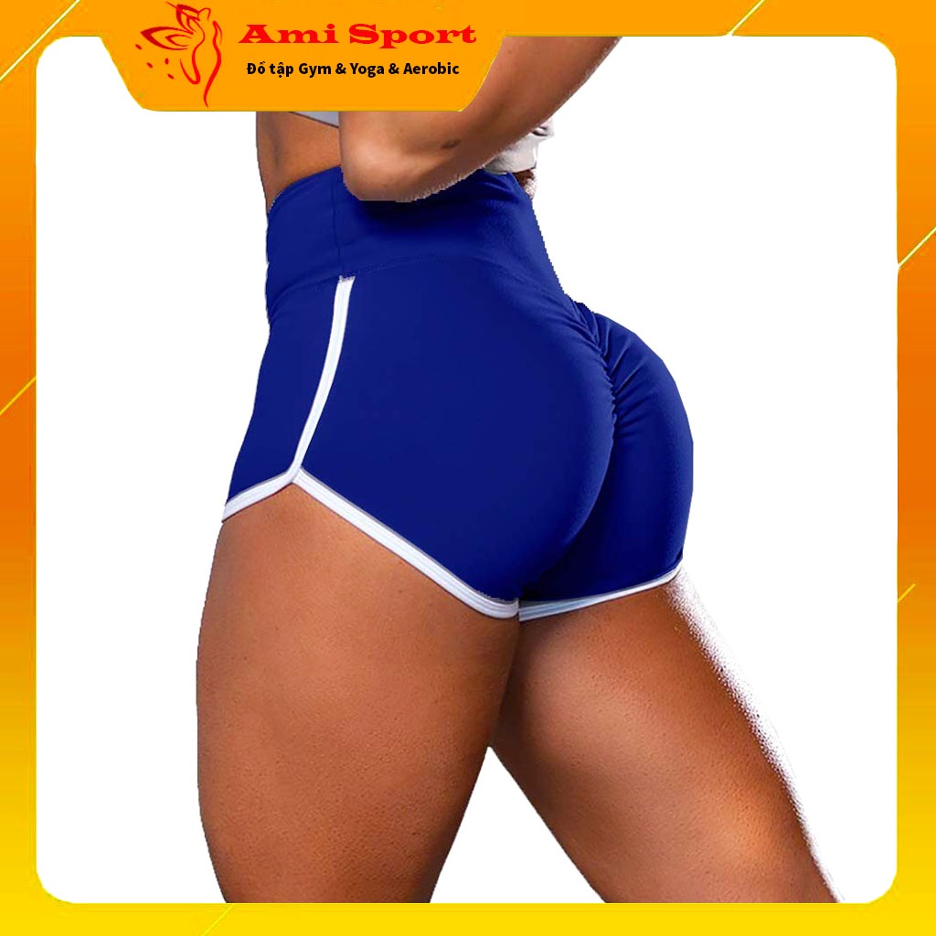 Quần đùi thể thao nữ cạp cao, ôm body, nâng mông tôn dáng tập Gym, Yoga, Aerobic, vải co giãn thoải mái B11