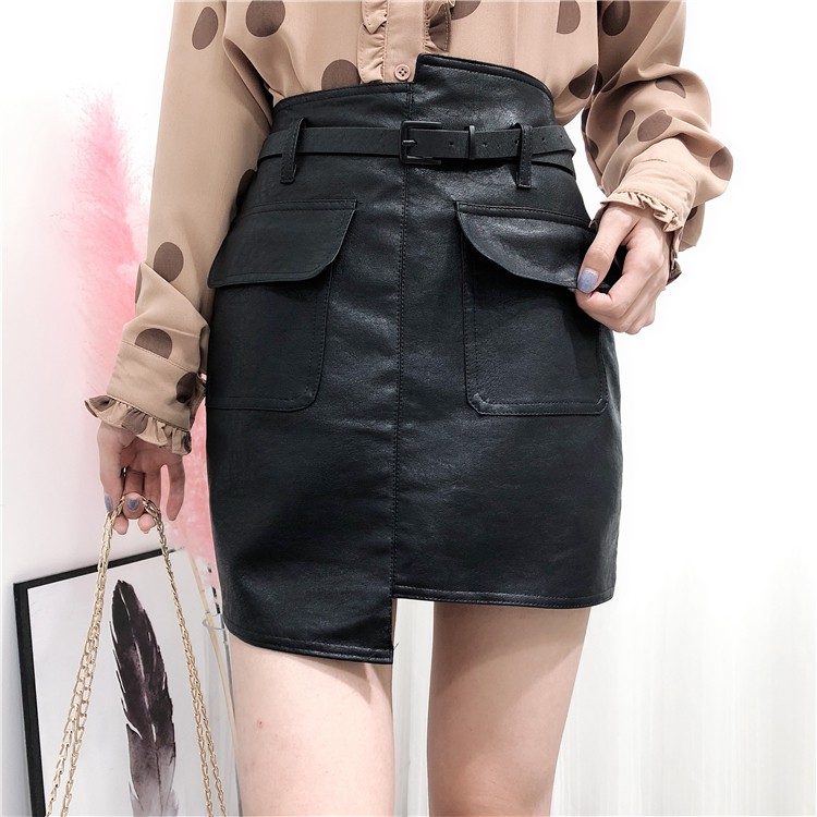 Chân váy da chữ a mini Emilyshop