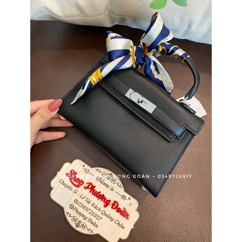 [KLLY19cm] Túi da sần tặng kèm khăn lụa quấn quai mini loại đẹp ảnh thật | BigBuy360 - bigbuy360.vn
