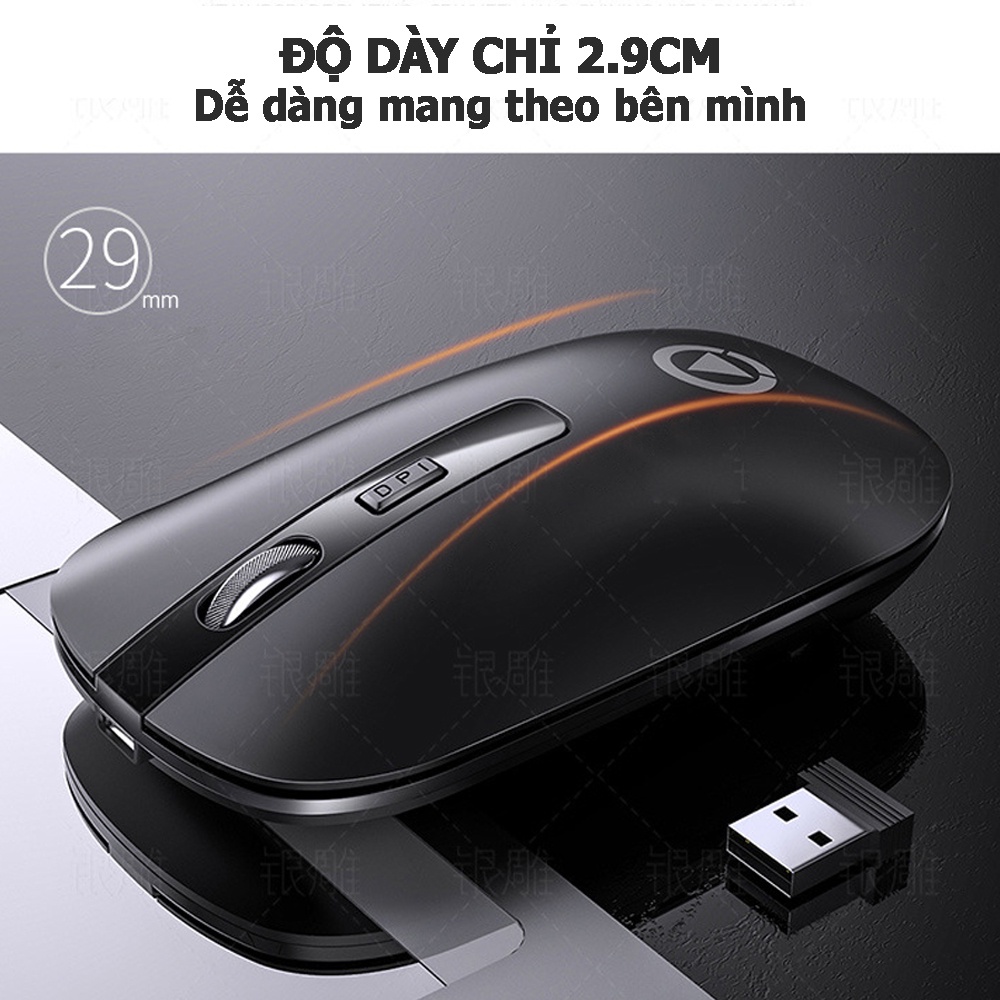 Chuột máy tính không dây bluetooth sạc pin thông minh với 3 chế độ chỉnh độ nhạy A8