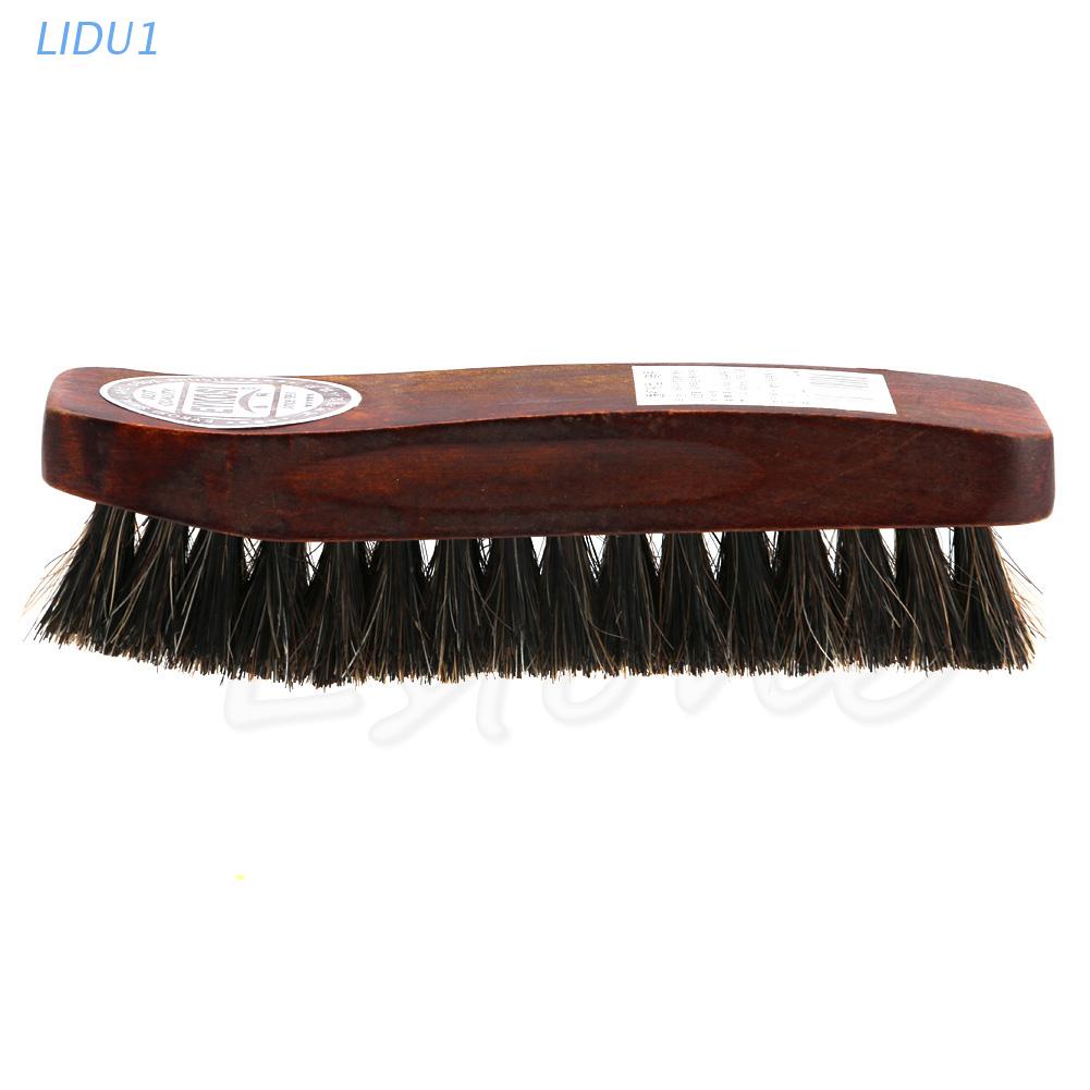 1 bàn chải đánh bóng giày lông ngựa cán gỗ chuyên nghiệp