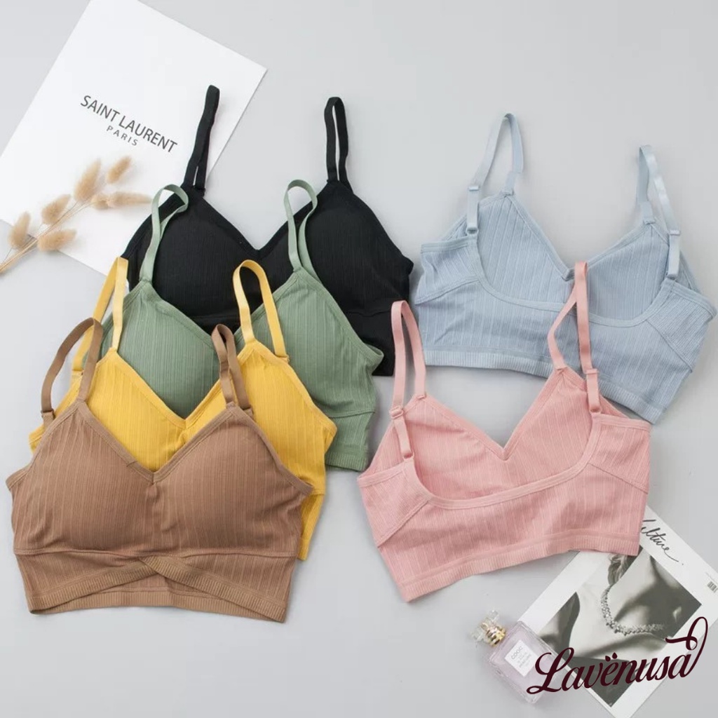 Áo lót nữ cotton hở lưng chữ u đệm mỏng cao cấp freesize 40-55kg LAVENUSA AL50