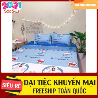 [Free ship-Sale lỗ]Ga trải giường,ga bọc đệm vải mềm mịn,đủ kích thước,doremon tem thư