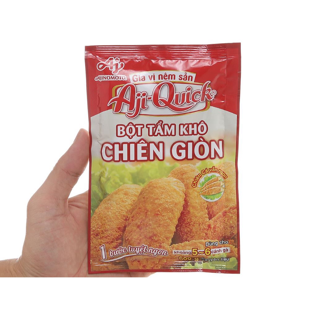Gói bột tẩm khô chiên giòn Ajiquick 42g không cần nên gia vị