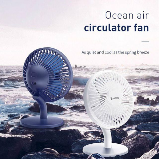 Quạt mini để bàn Baseus Ocean Fan Pin sạc 2000mAh, 4 mức tốc độ