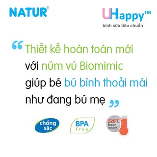 Bình sữa mở đáy Natur UHappy 120ml