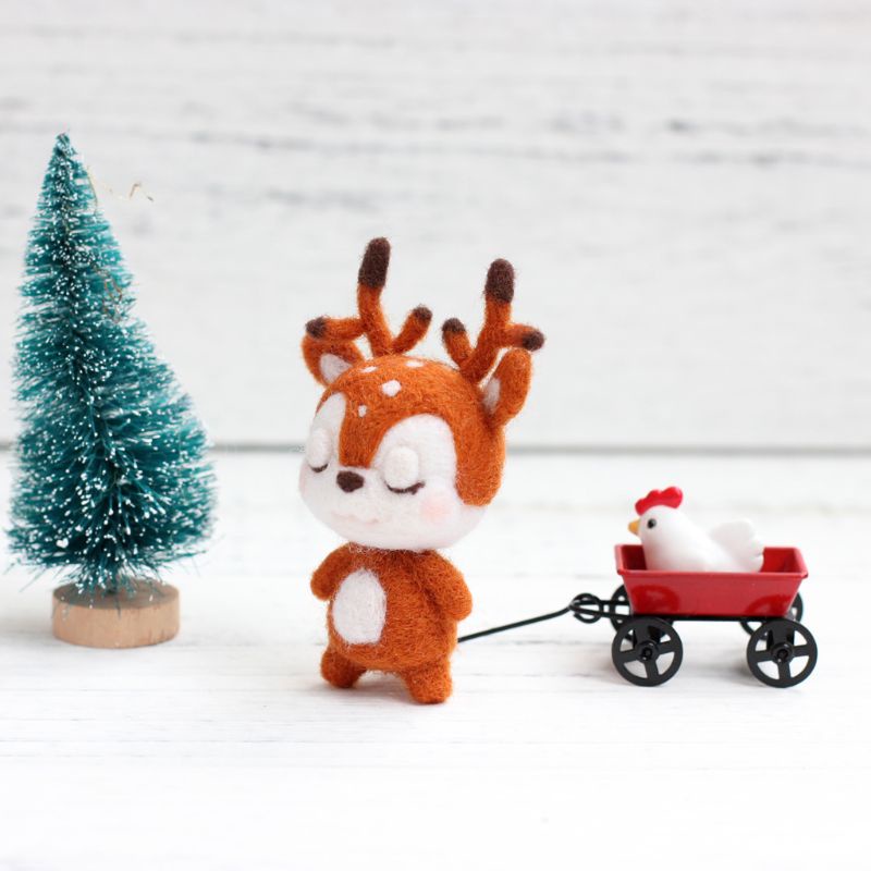 Búp Bê Vải Nỉ Hình Hươu Xinh Xắn Làm Đồ Thủ Công DIY
