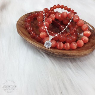Dây chuyền bạc mặt đính đá to