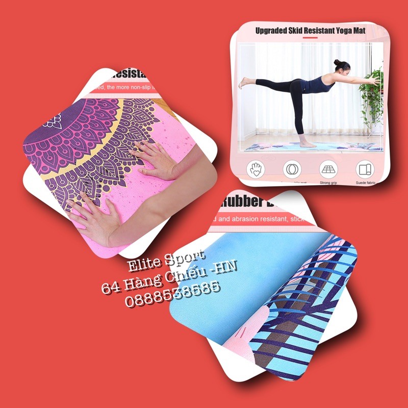 Thảm yoga du lịch cao cấp Elite Sport tặng kèm túi đựng