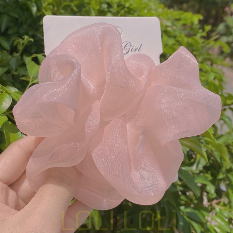 Scrunchies cột tóc voan kính siêu dễ thương [FREE SHIP]