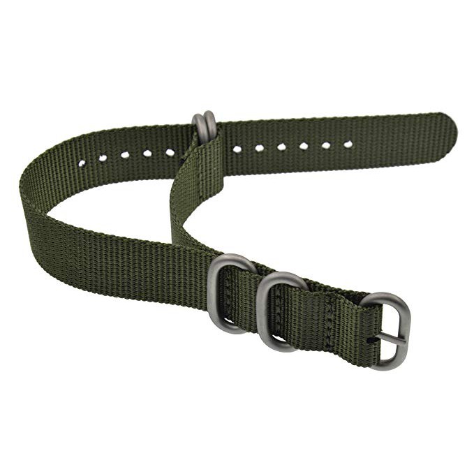 Dây Đồng Hồ Đeo Tay 22mm 24mm 26mm 23mm Nato Zulu Bằng Nylon Màu Xanh Quân Đội
