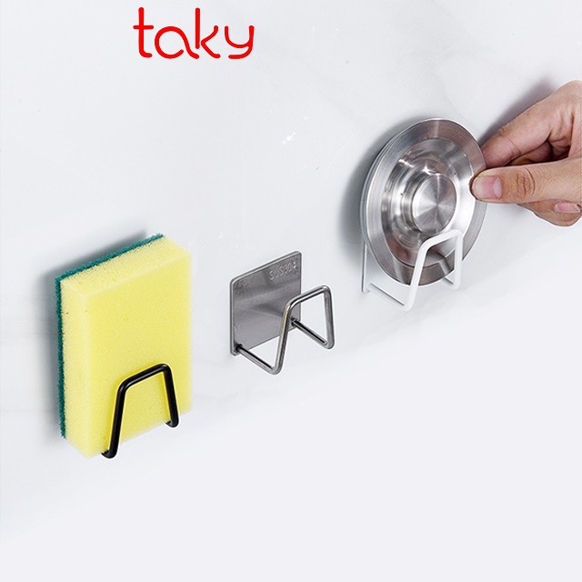 Giá Móc Inox - Taky, Treo Miếng Cọ Rửa Bát, Xoong Nồi, Tiện Dụng Cho Khu Bếp, Không Khoan, Giúp Gọn Gàng Sạch Sẽ. 2010