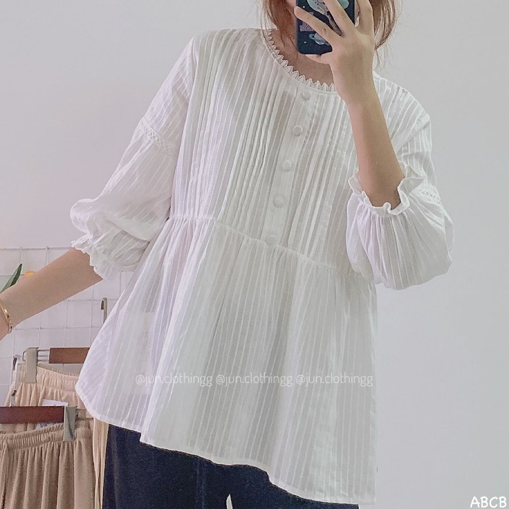 áo babydoll cúc bọc