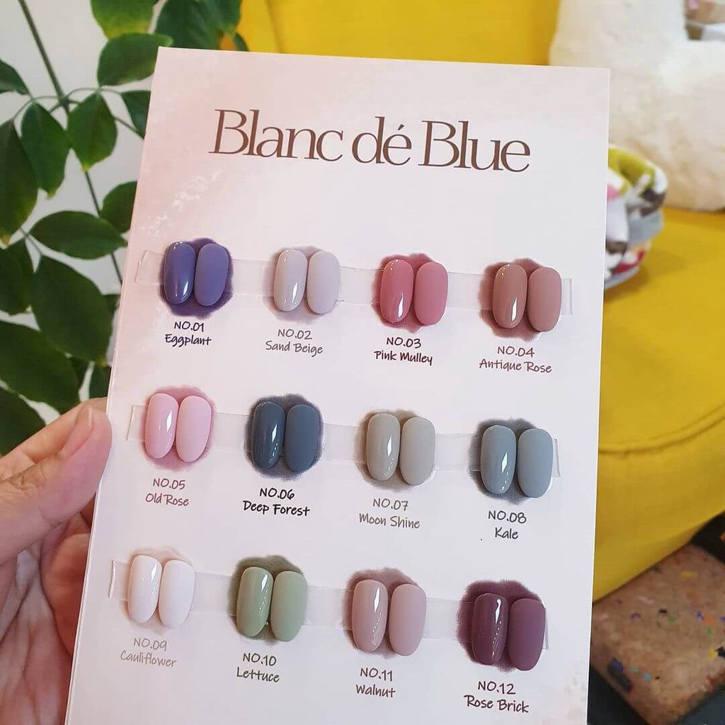 Blac dé Blue Tách lẻ Set Sơn gel Blanc Colletion 12 Colors, Sơn gel Hàn quốc Blanc de Blue chính hãng 9ml