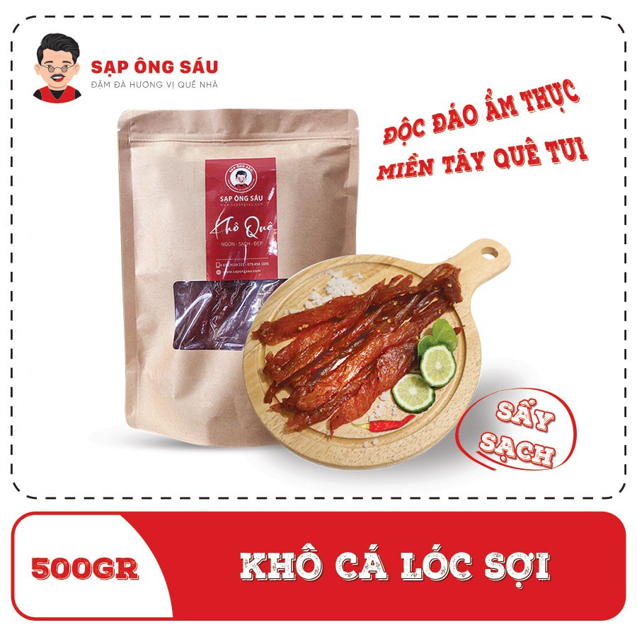 Khô cá lóc sợi (file) Sạp Ông Sáu sấy dẻo, Đặc sản An Giang ngon sạch giá tốt-500gr