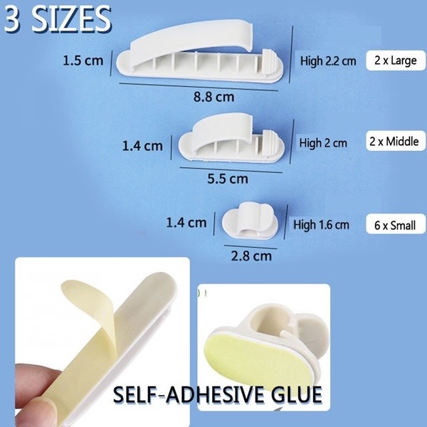 Bộ 10 Giá Đỡ Cố Định Dây Cáp Bằng Nhựa Tiện Dụng