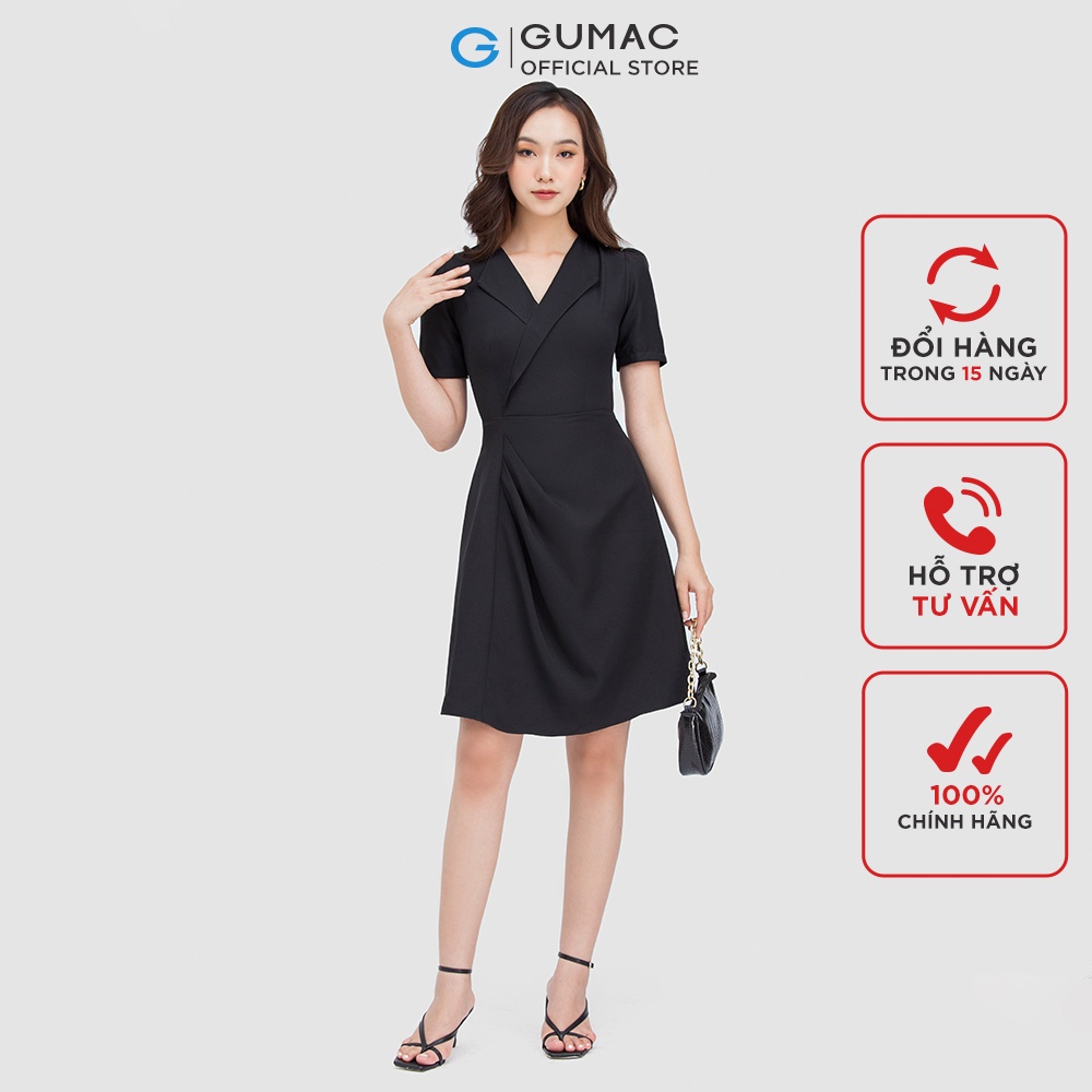 Đầm form A cổ danton Thời trang GUMAC DC05010 | BigBuy360 - bigbuy360.vn