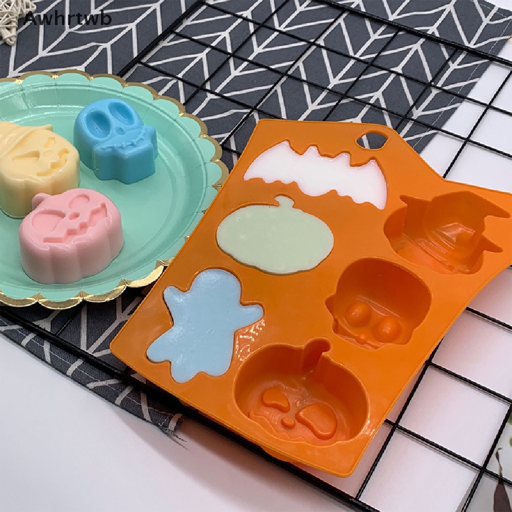 Khuôn Silicone 6 Lỗ Làm Bánh Tạo Hình Chủ Đề Halloween Tiện Dụng