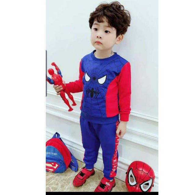 Set bộ siêu nhân nhện dài tay bé trai [ ảnh thật]
