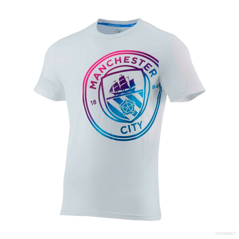 Áo thun tay ngắn cổ tròn in logo Manchester City FC thời trang cho cặp đôi