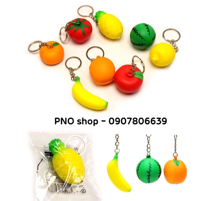 Squishy bánh DONUT kèm móc khoá  🍑🍉🥭