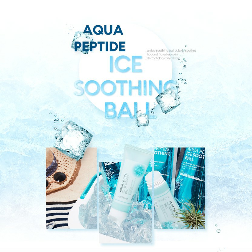 [Mã COSDEP -8% ĐH250k]Gel Dưỡng Da Dạng Lăn MISSHA Aqua Peptide Ice Soothing Ball 100ml