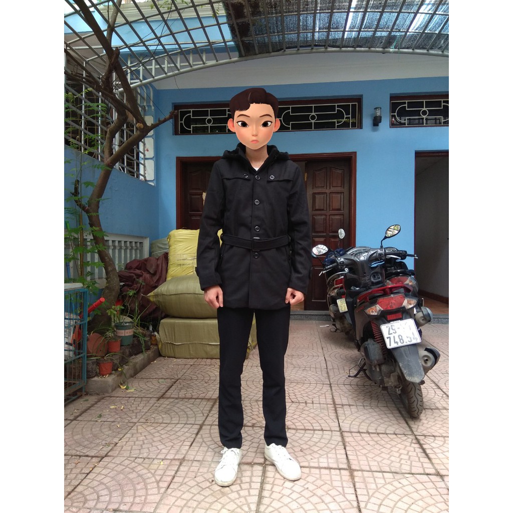 Áo Dạ Mangto Lót Nhung Mũ Tháo Rời