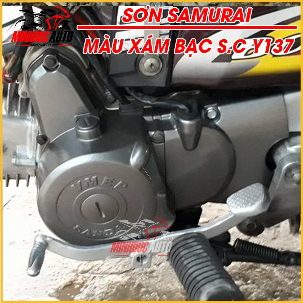 Sơn xịt Samurai màu Xám Bạc - Y137 -  nhập khẩu từ Malaysia.