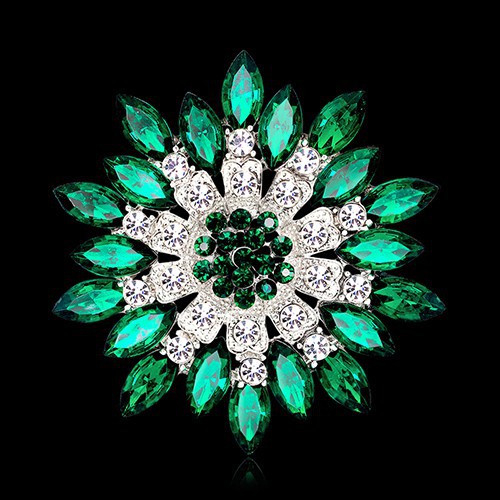 Ghim Cài Áo Hình Bông Hoa Đính Đá Nhân Tạo Thời Trang Cho Nữ