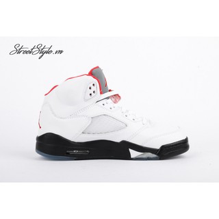 Giày Jordan 5 - trắng đế đen - JD5-TADE