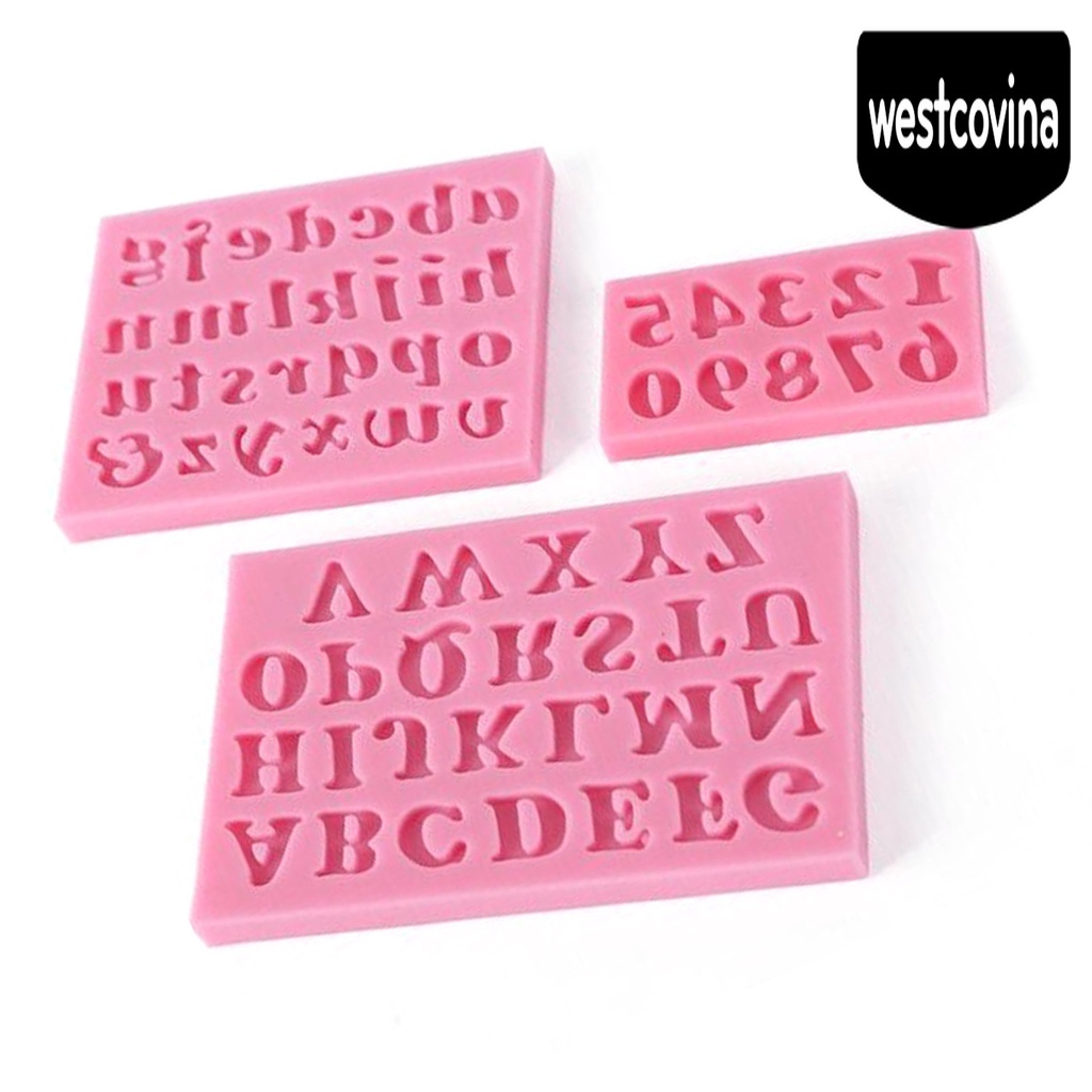[Hot]☀ Bộ 3 Khuôn Silicone Làm Bánh Tạo Hình Chữ Cái &amp; Số Mini DIY