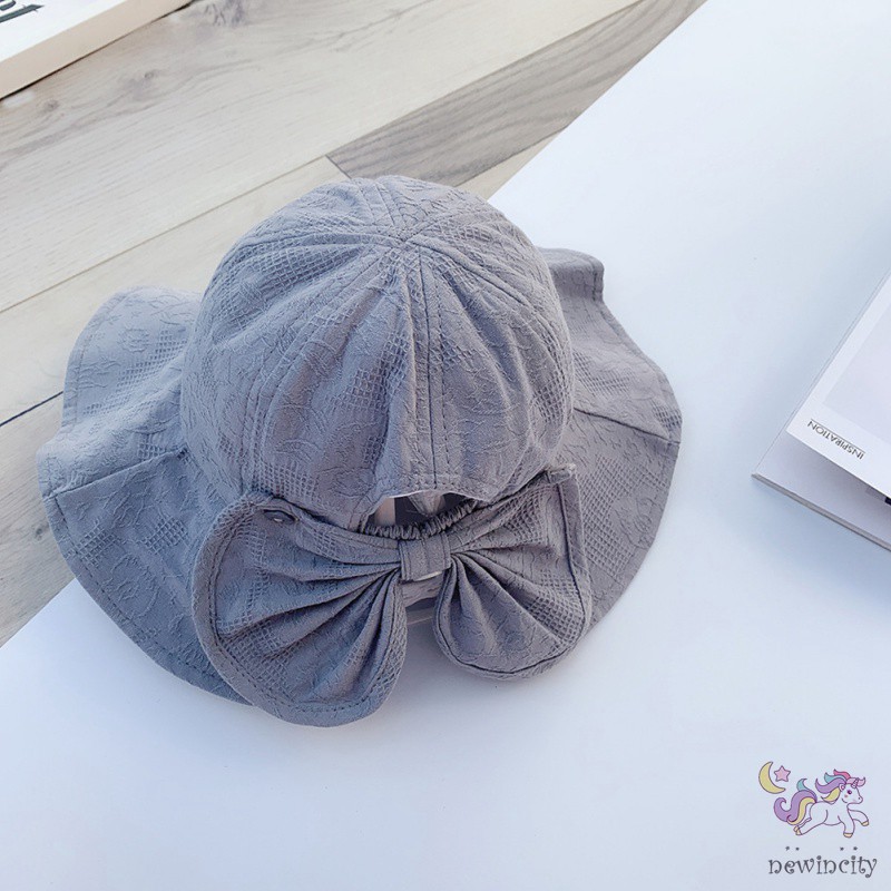Mũ Rộng Vành Phối Nơ Xinh Xắn Cho Bé Gái