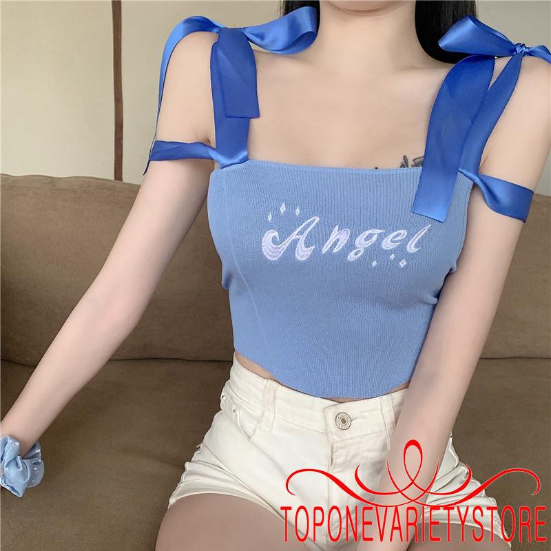 Áo hai dây Dệt Kim Thêu Chữ Thời Trang Cho Nữ | BigBuy360 - bigbuy360.vn