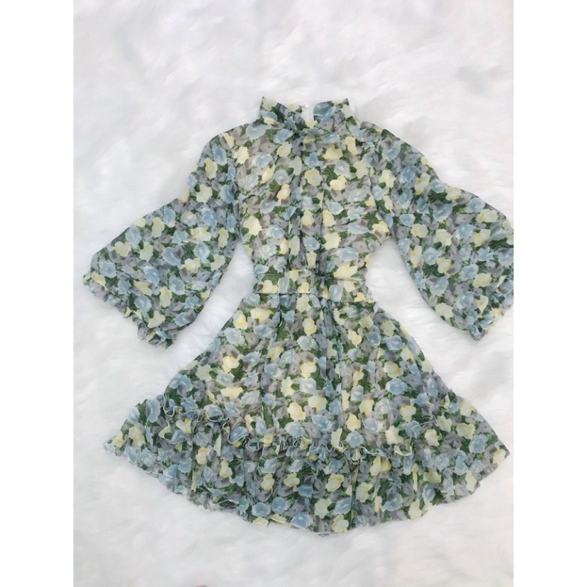 Jumsuit dáng váy hoạ tiết hoa nhí , voan quảng châu cao cấp HATY STORE - Hàng mới về