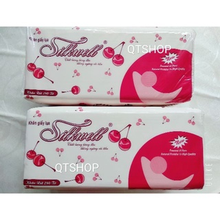 Khăn giấy rút silkwell 280 tờ Cherry đỏ