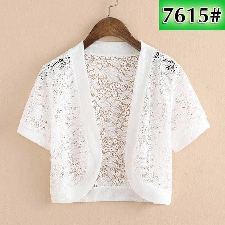 Áo khoác ren nữ tay ngắn khoác nhẹ | BigBuy360 - bigbuy360.vn