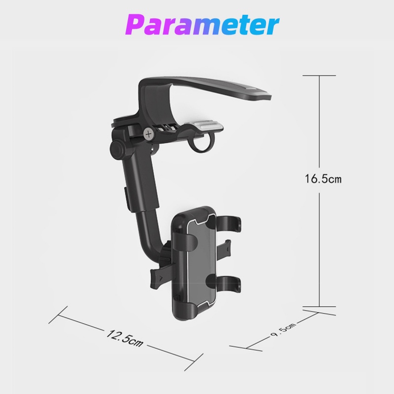 Giá đỡ điện thoại Hdoorlink thông minh xoay 360 độ gắn tấm chắn nắng trên xe hơi