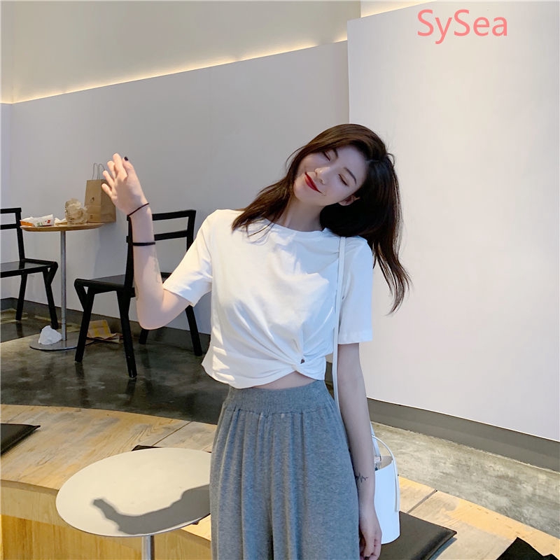 Áo Thun Croptop Tay Ngắn Form Rộng Kiểu Dáng Trẻ Trung Cho Nữ