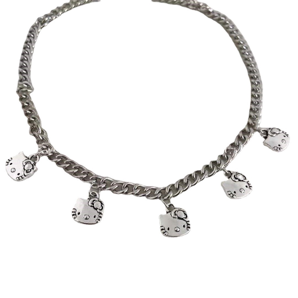 Vòng cổ Kim Loại Mặt Mèo Hello Kitty Dễ Thương