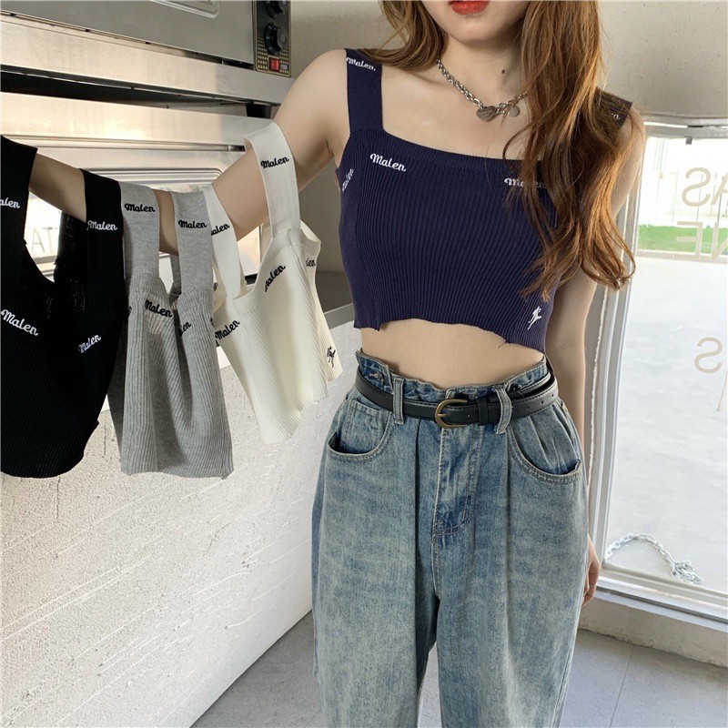 Áo 2 dây bản to croptop Malen