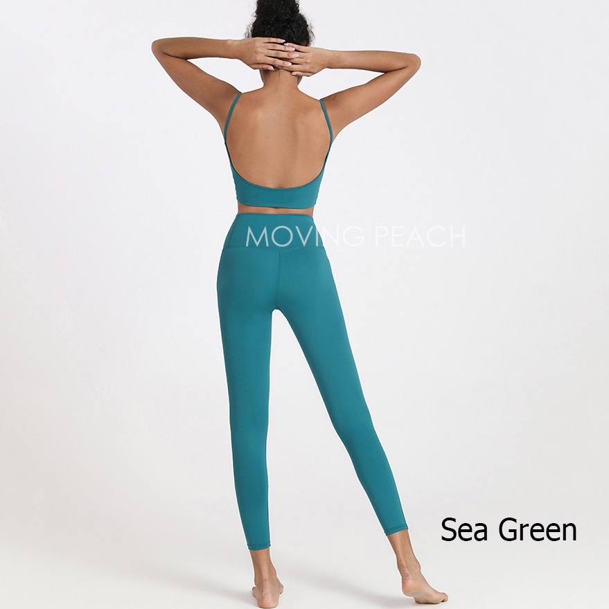 MOVING PEACH Women Sports sets Wireless Yoga Bra and Trainning Leggings BBP+BLC