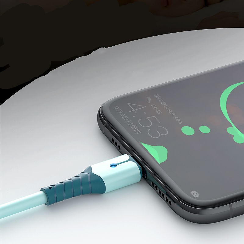 Dây Cáp Cao Su Mềm Loại C 1 / 2m Có Đèn Cho Android