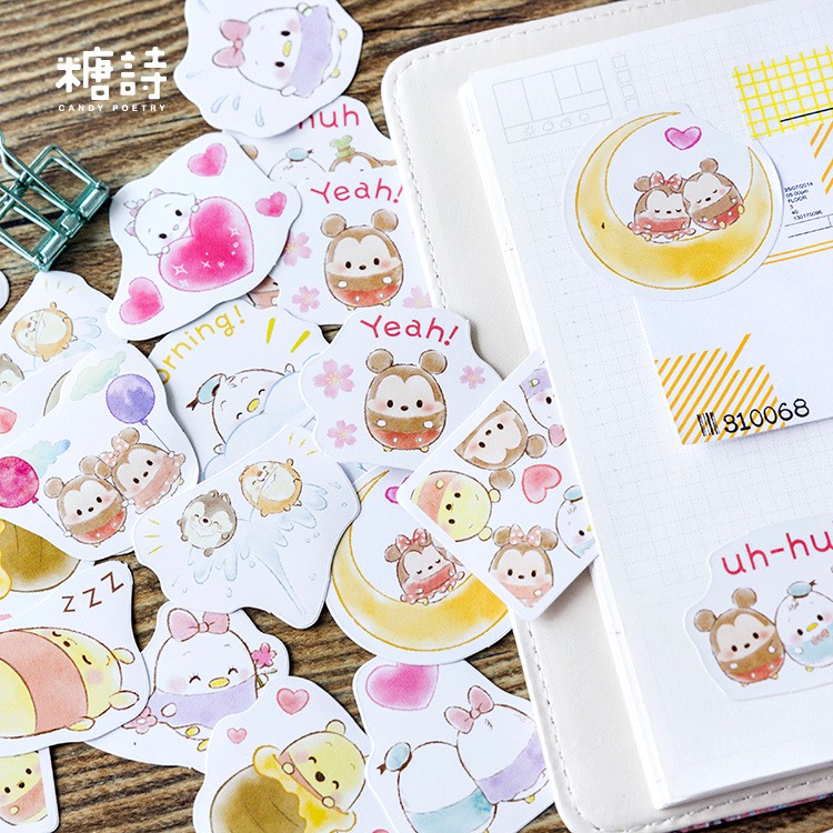 Bộ sticker/ Hình dán Kiểu Dáng Hình Gấu Pooh