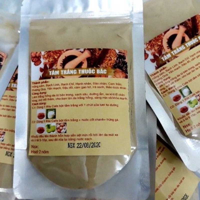 Bột tắm trắng hand made gói 100gr siêu trắng da