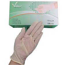 VGLOVE KHÔNG BỘT SIZE M GĂNG TAY CHẤT LƯỢNG CAO Găng tay Latex không bột Vglove Khải Hoàn, hộp 100 cái màu trắng