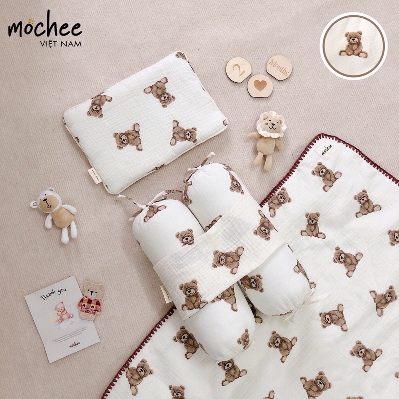 Set Chặn Bông Kèm Gối MUSLIN CỦA MOCHEE Cho bé