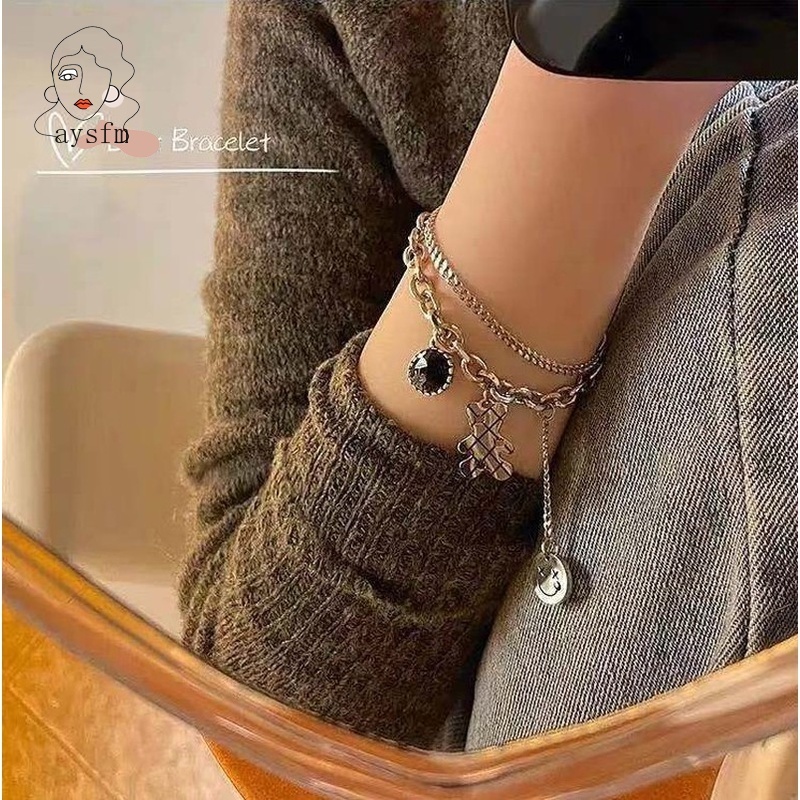 Vòng cổ Hai Lớp Mặt Emoji Dễ Thương