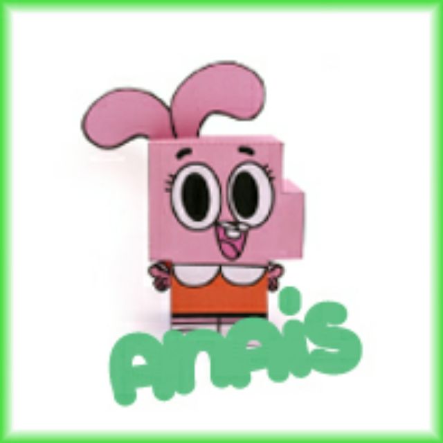 Mô hình giấy cartoonGumball,Anais,Richard,Nicole,Darwin.