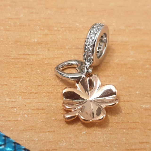 Charm bạc 925 cỏ tim